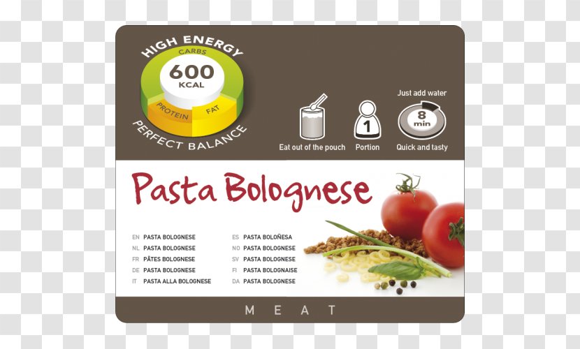 Pasta Bolognese Sauce Carbonara Camping Food Vegetarian Cuisine - Superfood - Breakfast Transparent PNG