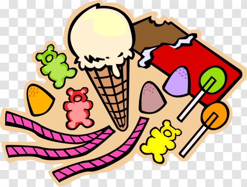 Clip Art Food Confectionery Ice Cream - Sharing - Candy Cartoon Transparent PNG
