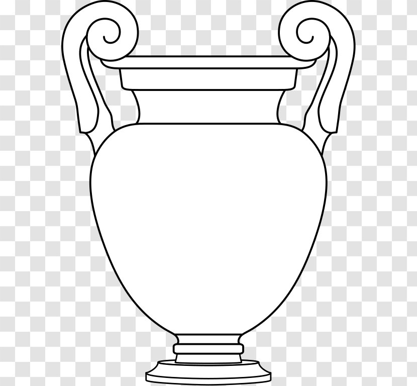 Krater Volute Line Art Vase Drawing - Black And White Transparent PNG