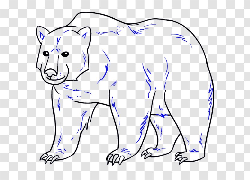 Polar Bear Giant Panda Grizzly Drawing - Silhouette Transparent PNG