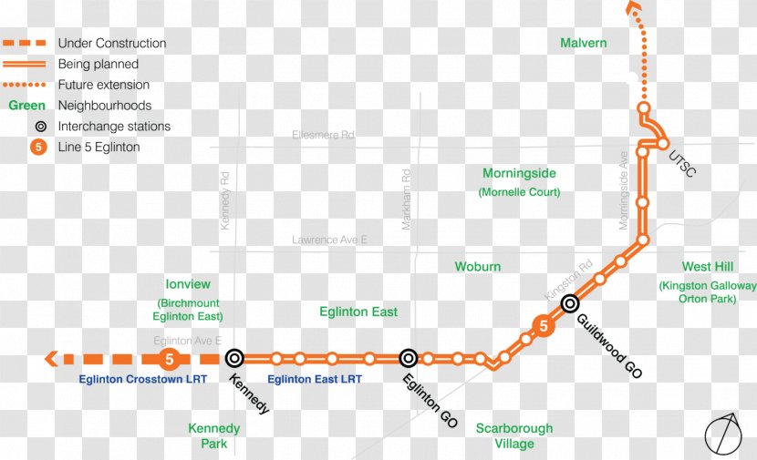 Eglinton Avenue Line 5 3 Scarborough Station Mount Dennis - Rapid Transit Transparent PNG