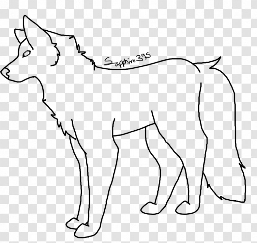 Dog Breed Red Fox Whiskers Line Art - White Transparent PNG