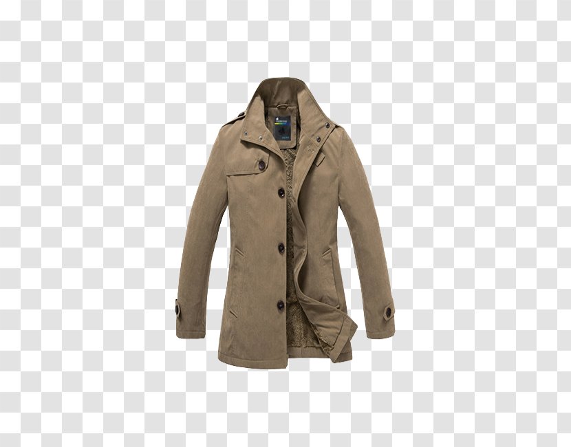 Trench Coat Jacket Parka Sleeve - Men's Gray Winter Transparent PNG
