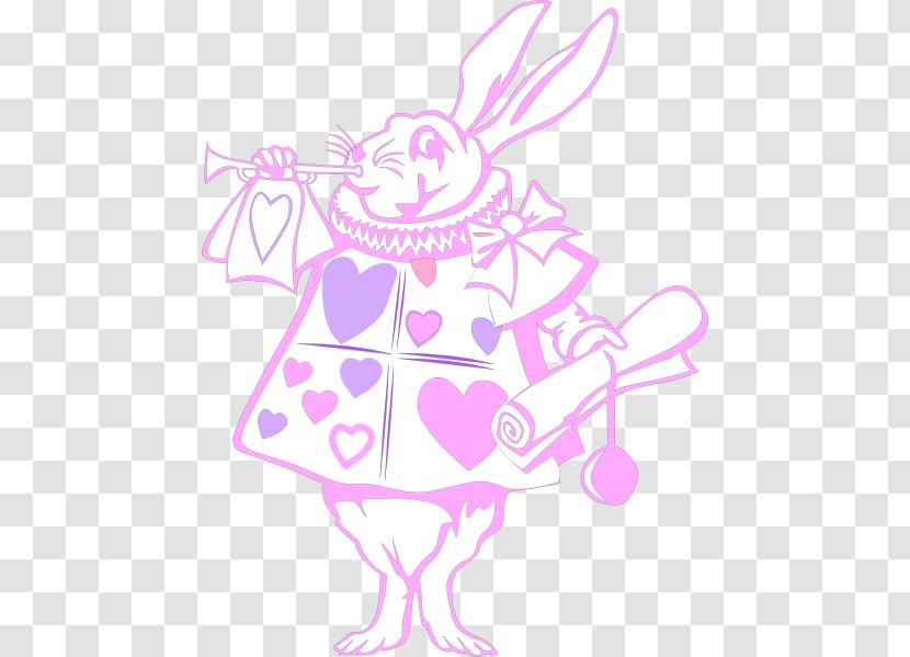 White Rabbit Alice's Adventures In Wonderland The Mad Hatter - Line Art - Alice Png Easter Bunny Transparent PNG