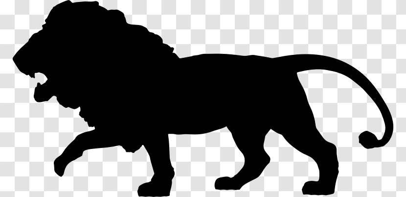Silhouette African Wild Dog Lion Cat Clip Art - Black - The King Of Jungle Transparent PNG