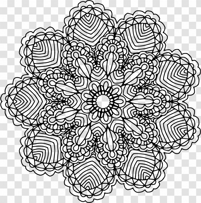 Mandala Coloring Book Drawing Clip Art - Point - Hand Drawn Pattern Transparent PNG