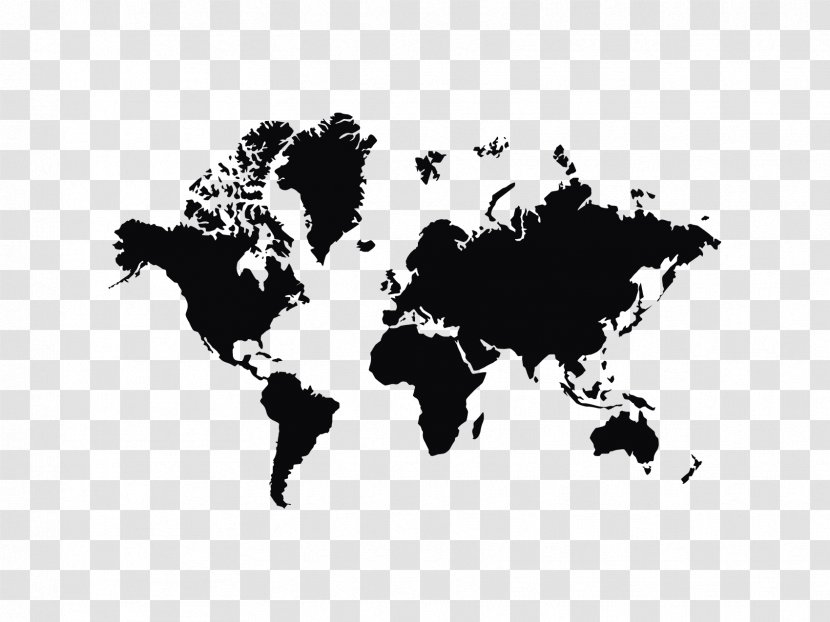 World Map Globe Clip Art - Monochrome - Smoki Transparent PNG