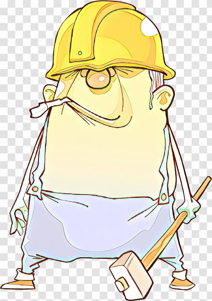 Cartoon Line Art Headgear Finger Hard Hat Transparent PNG