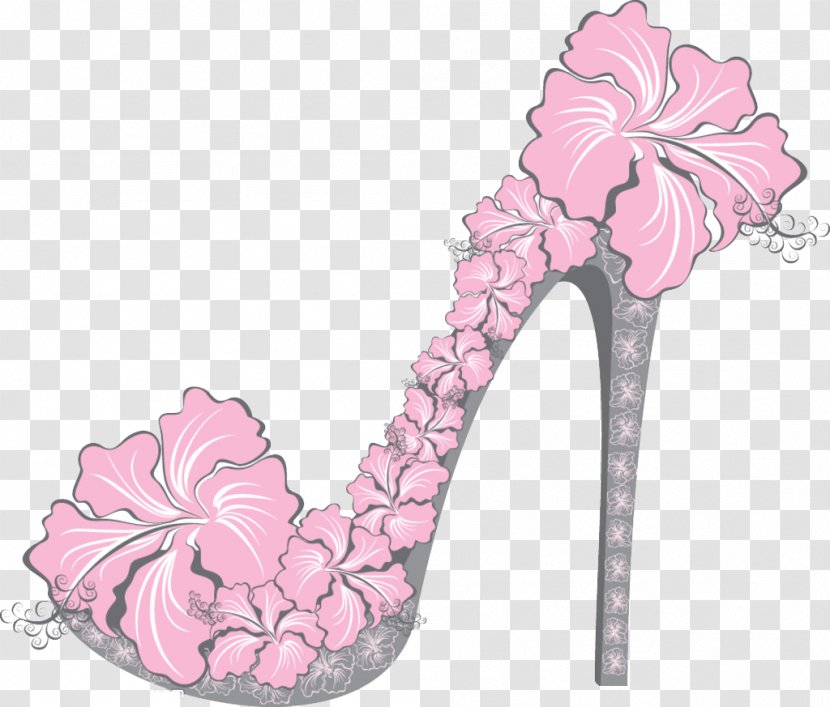 Shoe High-heeled Footwear Fashion - Flower - Pink High Heels Transparent PNG