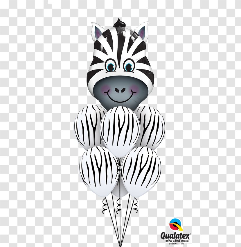 Foil Balloon Birthday Party Zebra - Vertebrate Transparent PNG