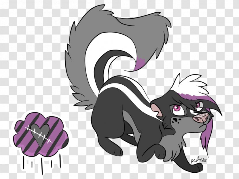 Scared Skunk Drawing Cat - Heart Transparent PNG