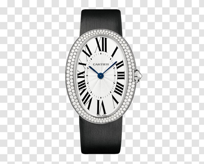 Cartier Tank Watch Diamond Brilliant - Movement - Black Watches Female Form Transparent PNG