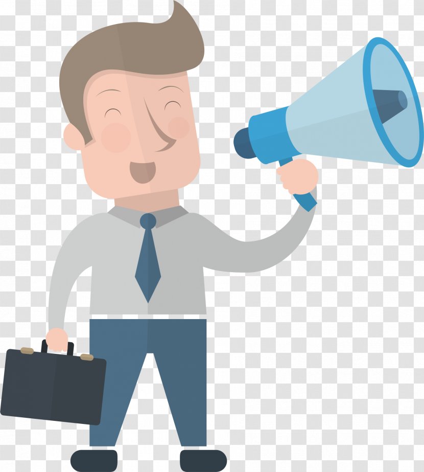 Word-of-mouth Marketing Word Of Mouth Social Media Influencer - Male - A Businessman With Loudspeaker Transparent PNG