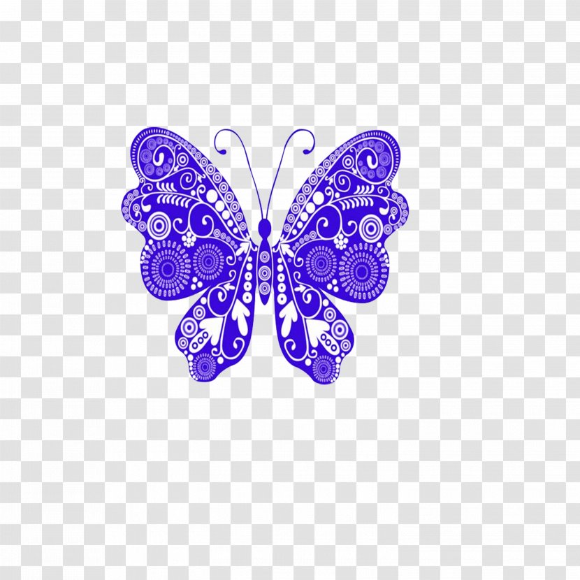Butterfly Euclidean Vector Clip Art - Violet - Blue Transparent PNG