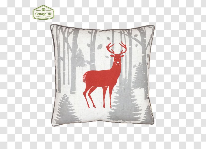 Reindeer Throw Pillows Cushion - Textile Transparent PNG