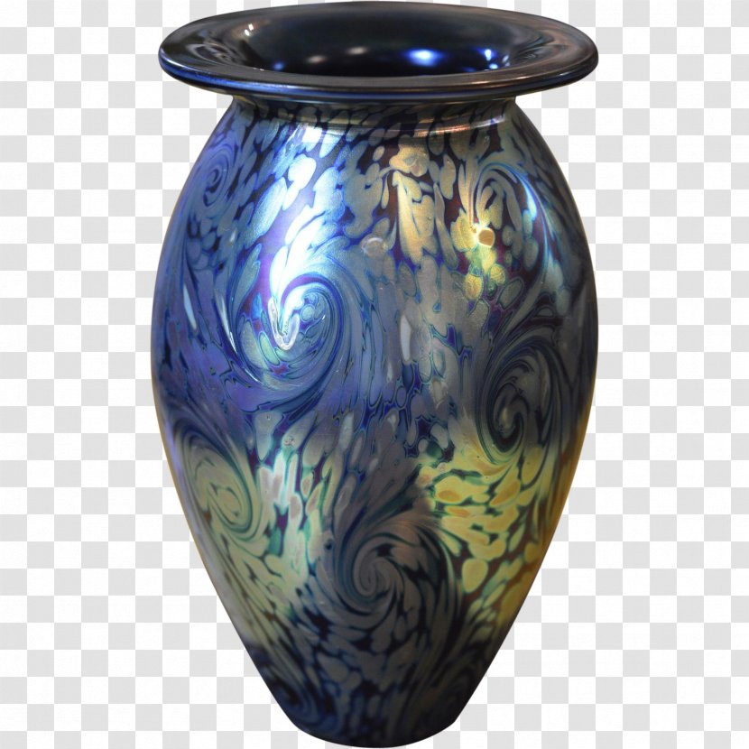 Vase Ceramic Pottery Cobalt Blue Urn - Glass Transparent PNG
