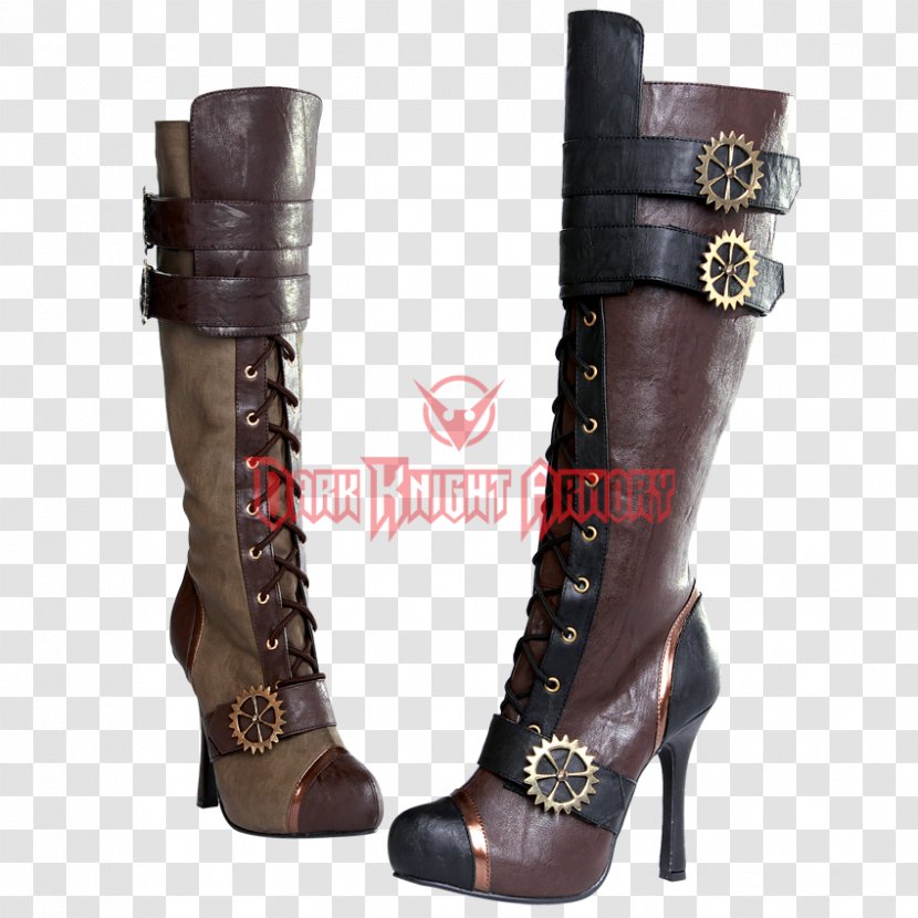 Steampunk Fashion Knee-high Boot Shoe - High Heeled Footwear Transparent PNG