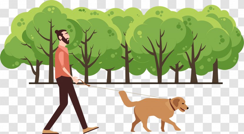 Dog Walking - Green - Walk Dogs In The Park Transparent PNG