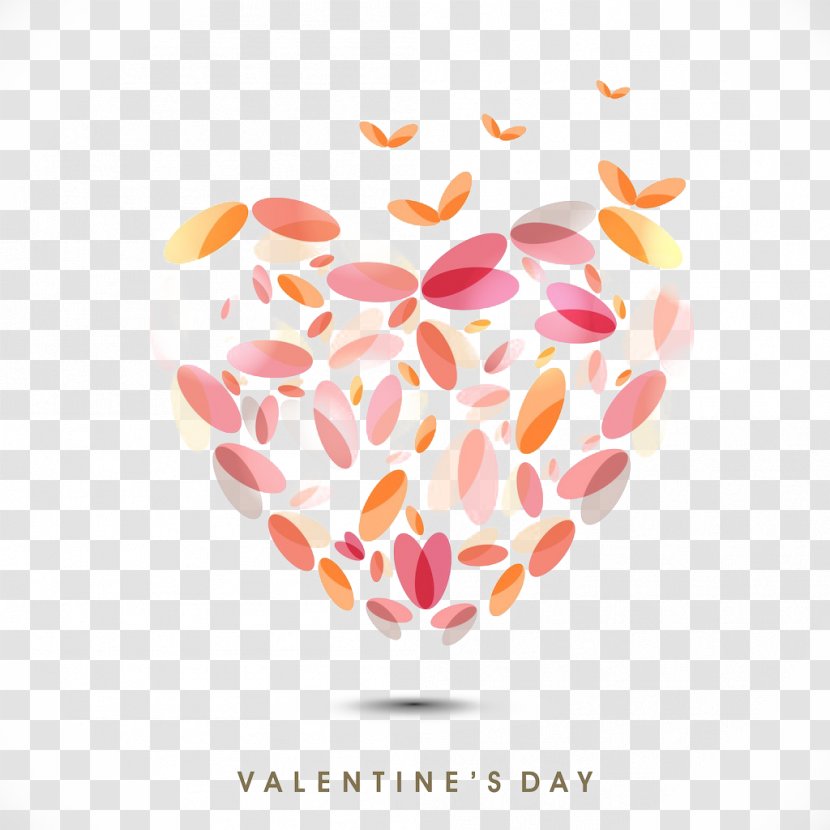 Valentine's Day Heart Qixi Festival Gift Greeting Card - Petals LOGO Transparent PNG