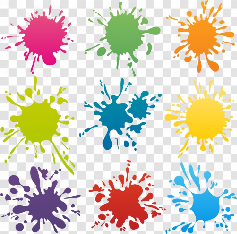 Color Clip Art - Floral Design - Ink Drop Transparent PNG