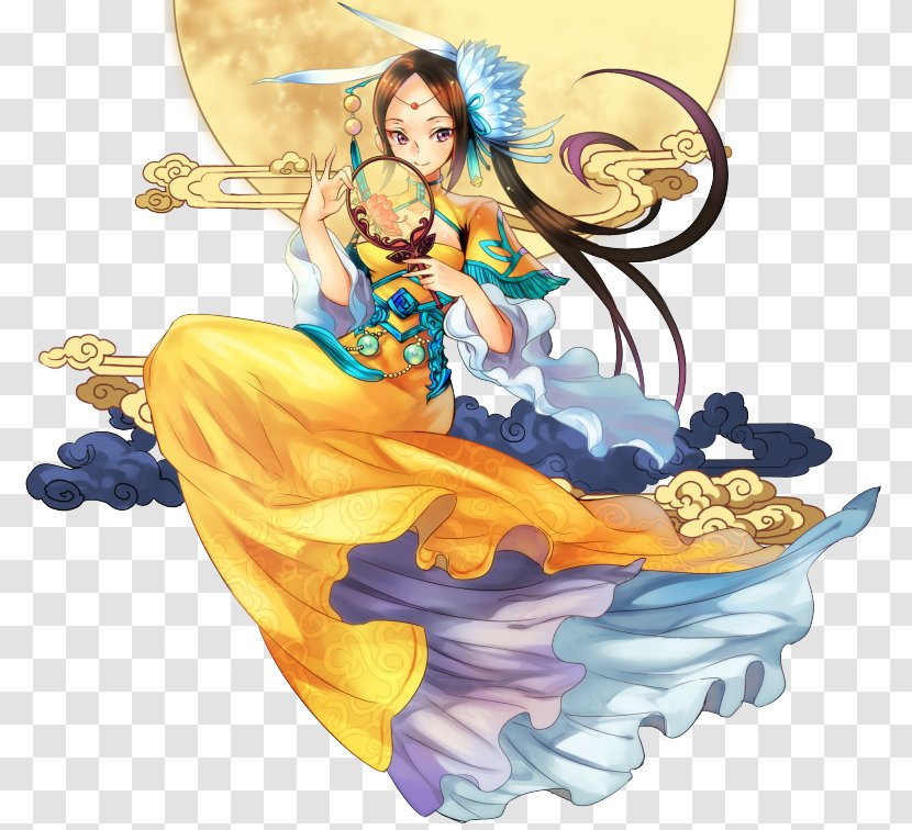 Chang'e Moon Rabbit Hou Yi Journey To The West Mid-Autumn Festival - Silhouette - God Of War Transparent PNG