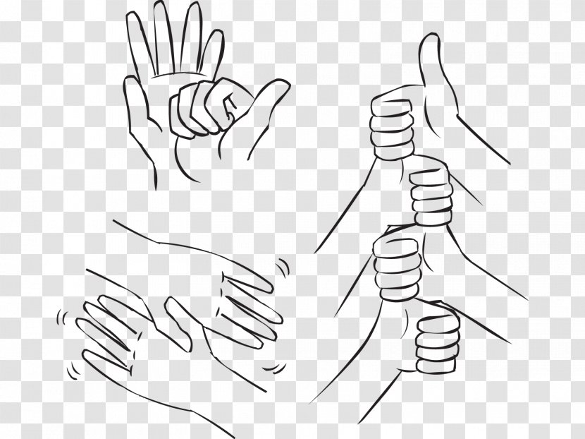 Handshake Drawing Greeting Arm - Silhouette - Shake Hands Transparent PNG