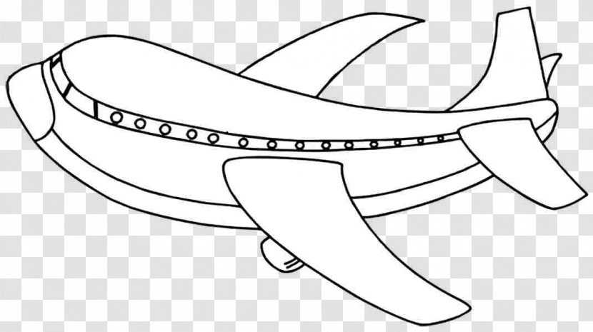 Airplane Drawing Black And White Cartoon Clip Art Transparent PNG