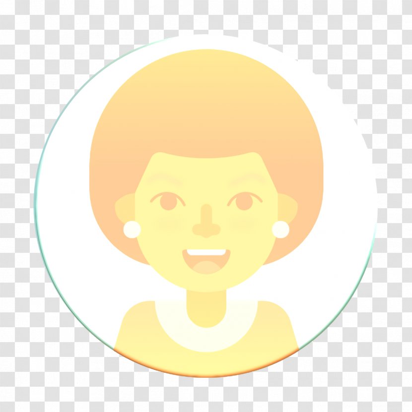 Afro Icon Female Person - Smile Cheek Transparent PNG