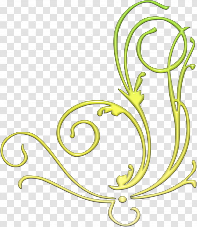 Floral Design Leaf Plant Stem Body Jewellery Font - Corners Transparent PNG