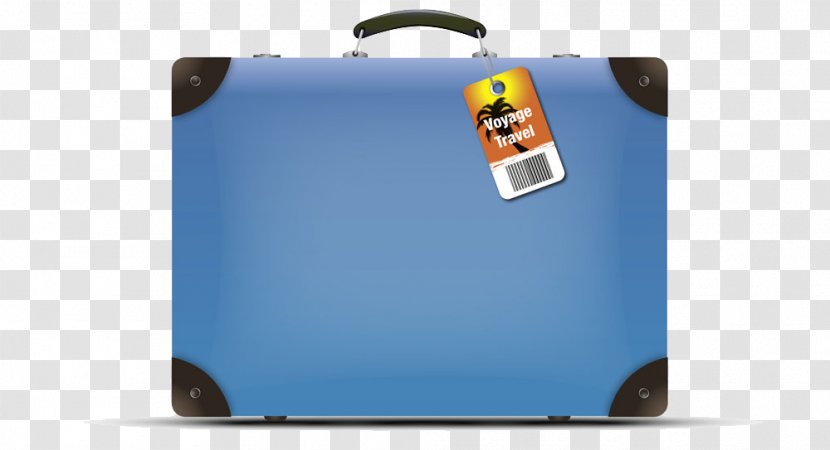 Suitcase Travel Illustration - Electric Blue - Luggage Tag Transparent PNG