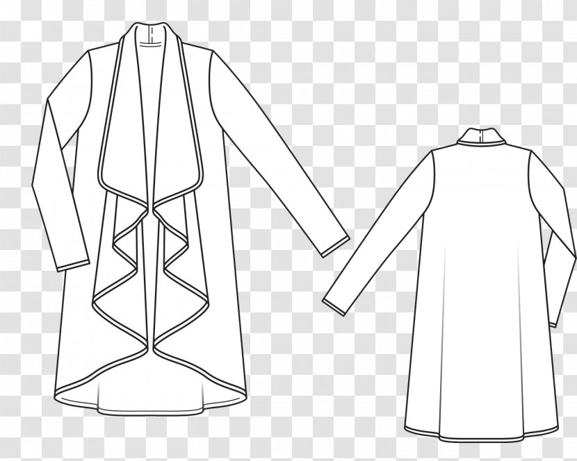 Sleeve Cardigan Sweater Jumper Dress - Neck Transparent PNG