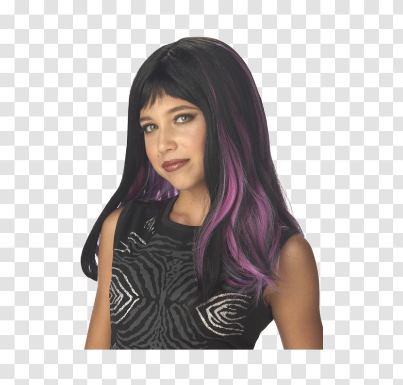 Black Hair Coloring Purple Wig Brown - Pink Transparent PNG