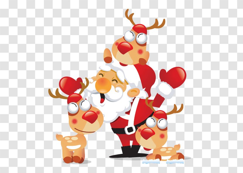 Santa Claus Reindeer Christmas - Tree - And Elk Are Transparent PNG