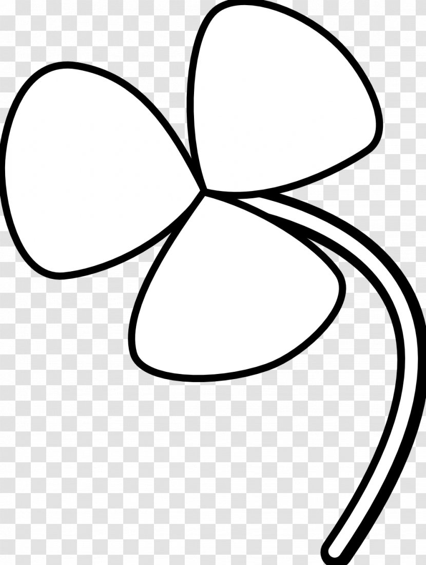 Four-leaf Clover Line Art Saint Patrick's Day Clip - White Transparent PNG