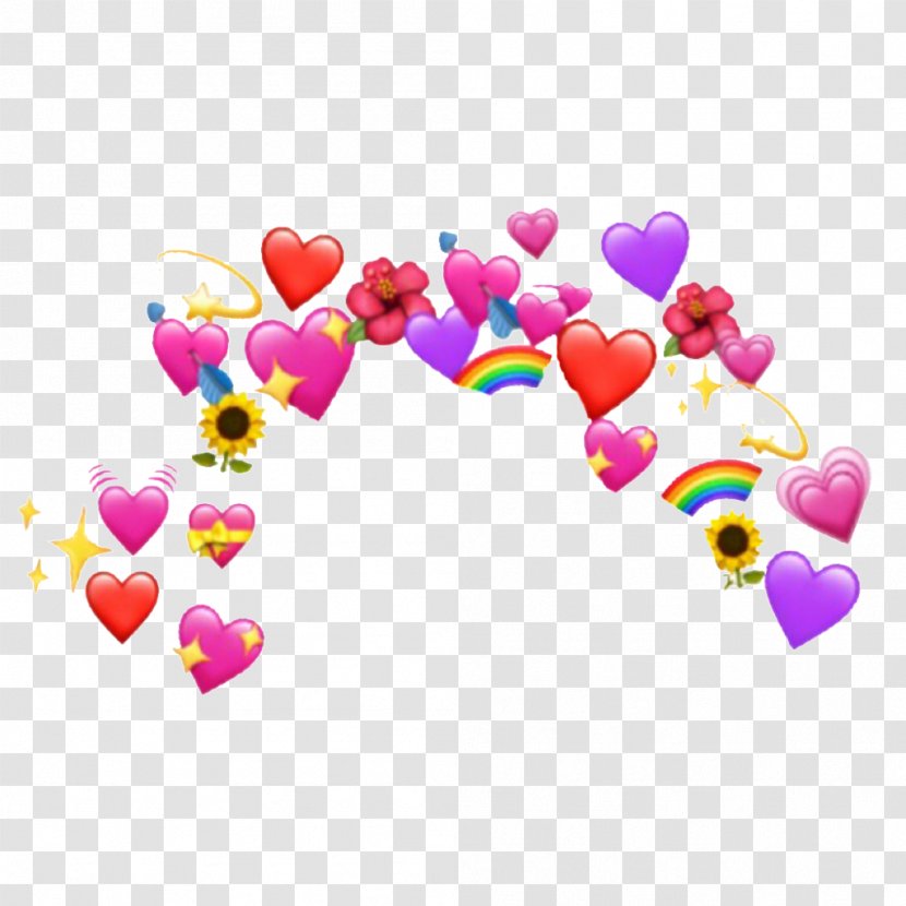 Emoji Heart Sticker Image - Text - Wholesome Background Transparent PNG