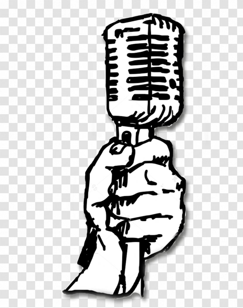 Cartoon Microphone - Line Art - Technology Audio Equipment Transparent PNG