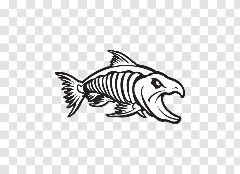 Decal Sticker Salmon Logo Water - Monochrome - Fish Transparent PNG