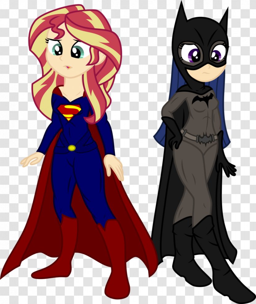 Twilight Sparkle Sunset Shimmer Batman Superman Batgirl - Supergirl Transparent PNG