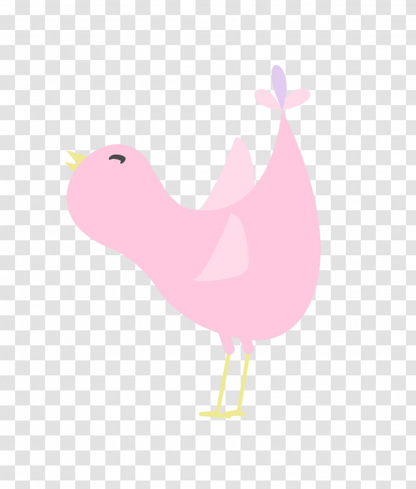 Cartoon Clip Art - Pink Bird Transparent PNG