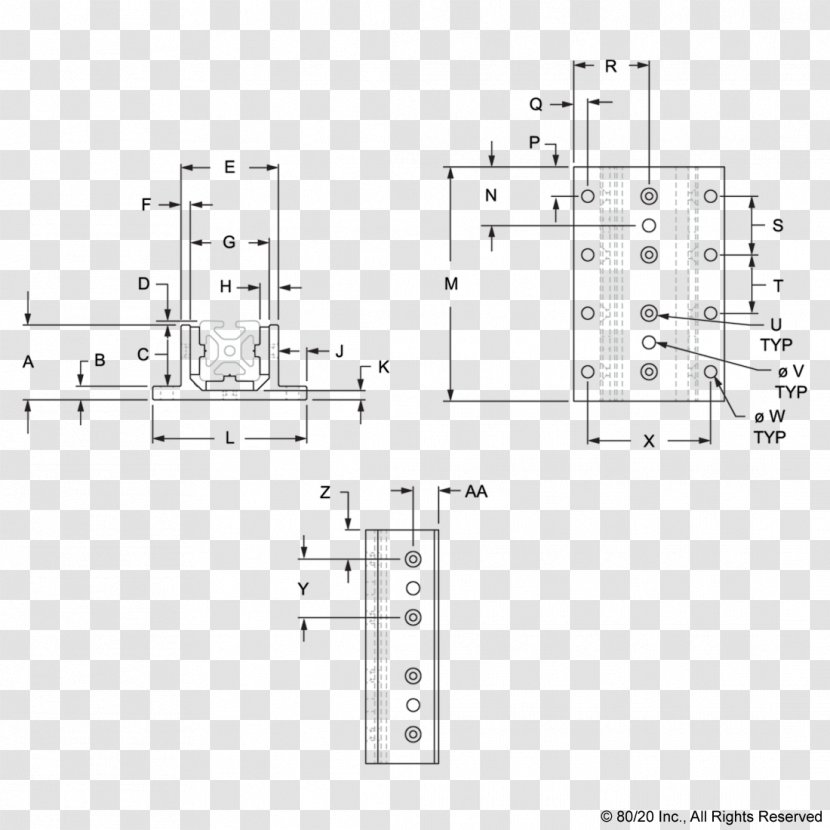 80/20 Linear-motion Bearing Linear Motion T-slot Nut - Extrusion - Line Transparent PNG