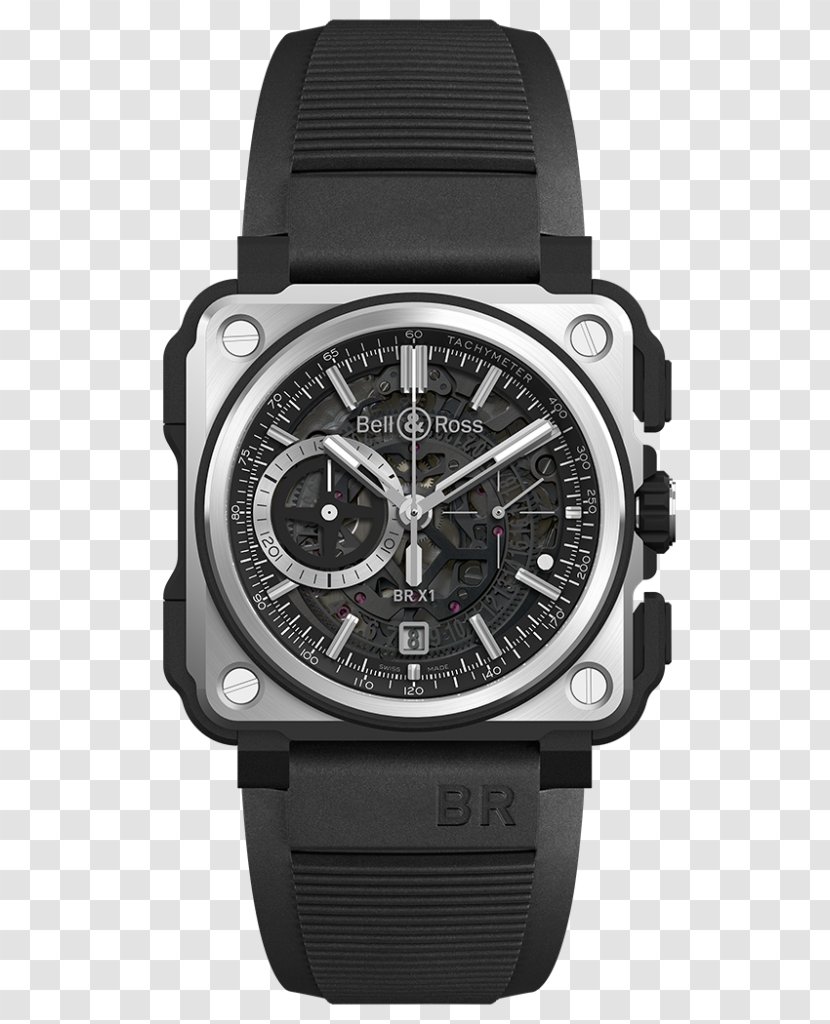 Watch Chronograph Bell & Ross Jewellery Titanium - Black Transparent PNG