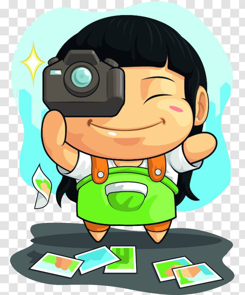 Cartoon Photographer Photography Drawing - Fictional Character - Cute Illustration Focusing On Shooting Transparent PNG