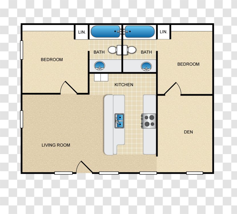 Floor Plan The Parker Apartment Homes Den Bedroom - House - Rental Luxury Transparent PNG