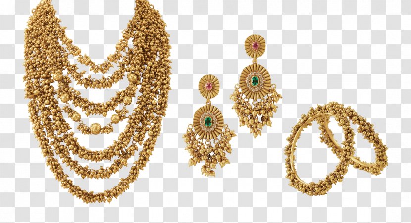 Earring Jewellery Necklace Gold Chain - Bead - Beads Transparent PNG