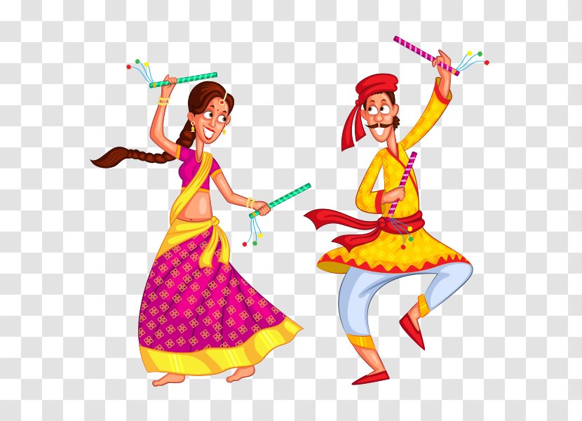 Dandiya Raas Garba Dance - Watercolor - Şener Şen Transparent PNG