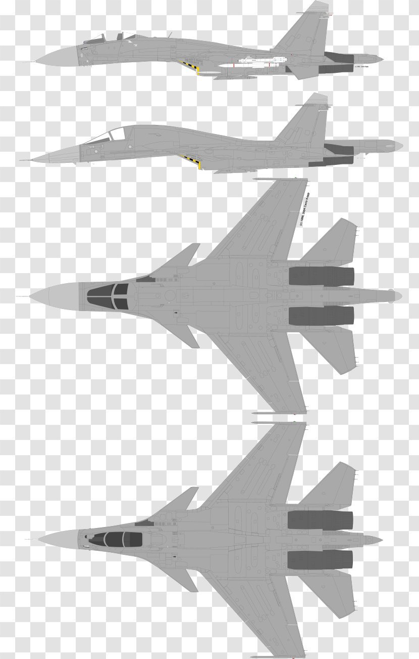 Sukhoi Su-34 Su-30MKI Su-27 Airplane - Su27 - 30 Transparent PNG