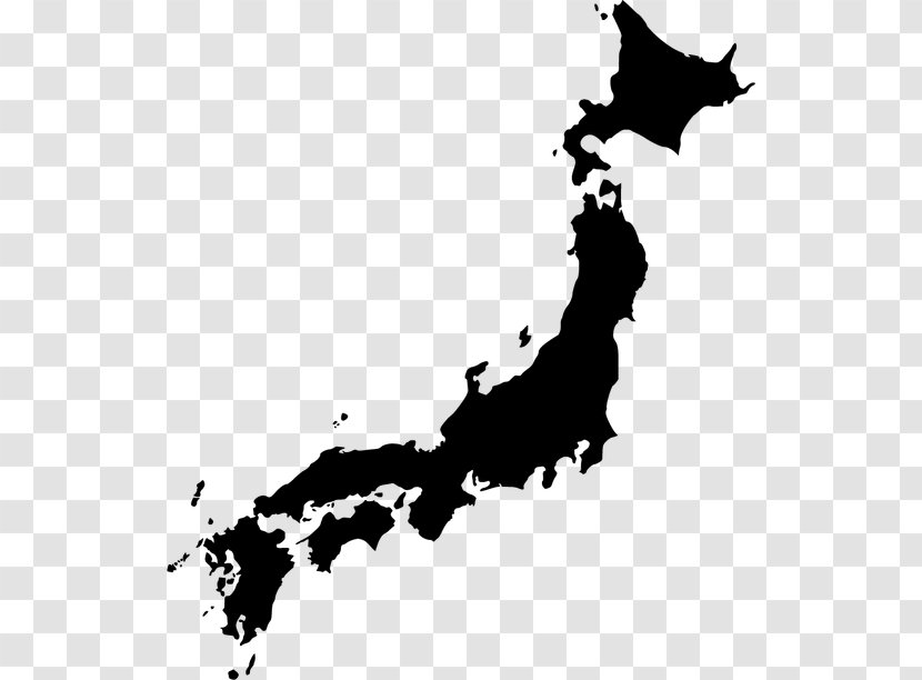 Prefectures Of Japan Map - Black And White Transparent PNG