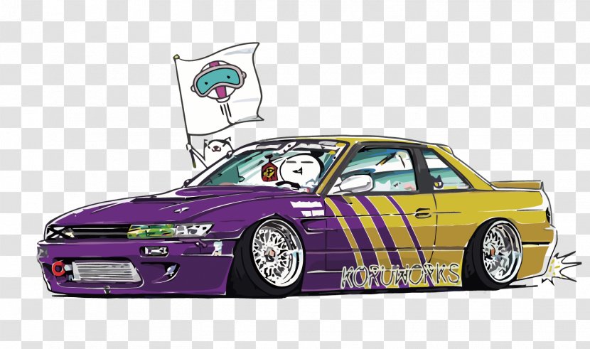 Car Nissan Silvia DeviantArt Automotive Design - Cartoon - Vector Purple Transparent PNG