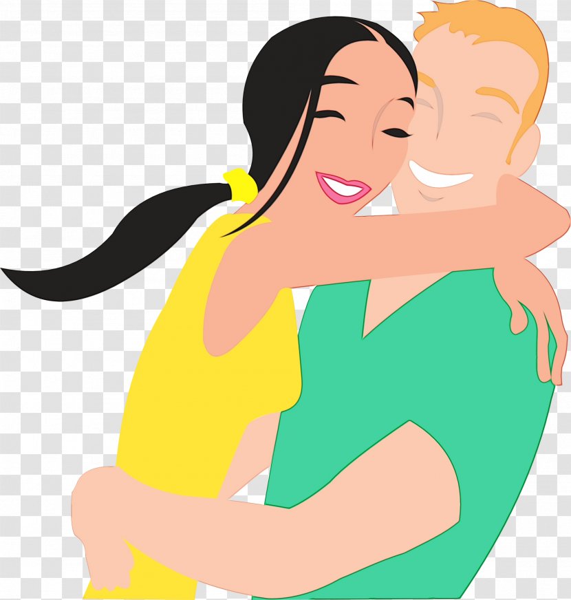 Couple Love Cartoon - Paint - Smile Happy Transparent PNG