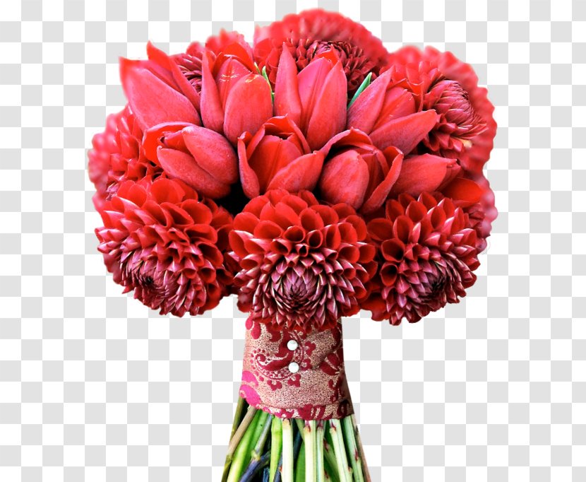 Flower Bouquet Wedding Red Tulip Bride - Floral Design Transparent PNG